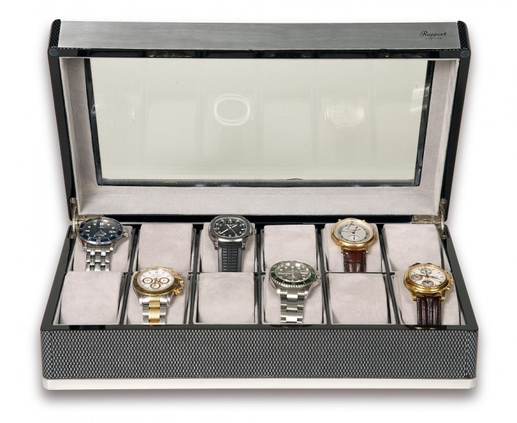 Арт. B269.Шкатулка для хранения 12-ти часов. F3 CARBON FIBRE COLLECTOR BOXES. Rapport London (Англия).