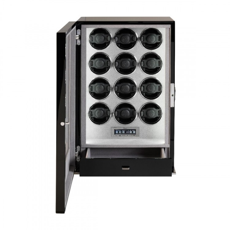 Арт. W212. Шкатулка для подзавода 12-ти часов. PARAMOUNT NINE WATCH WINDER EBONY. Rapport London. Сделано в Великобритании.