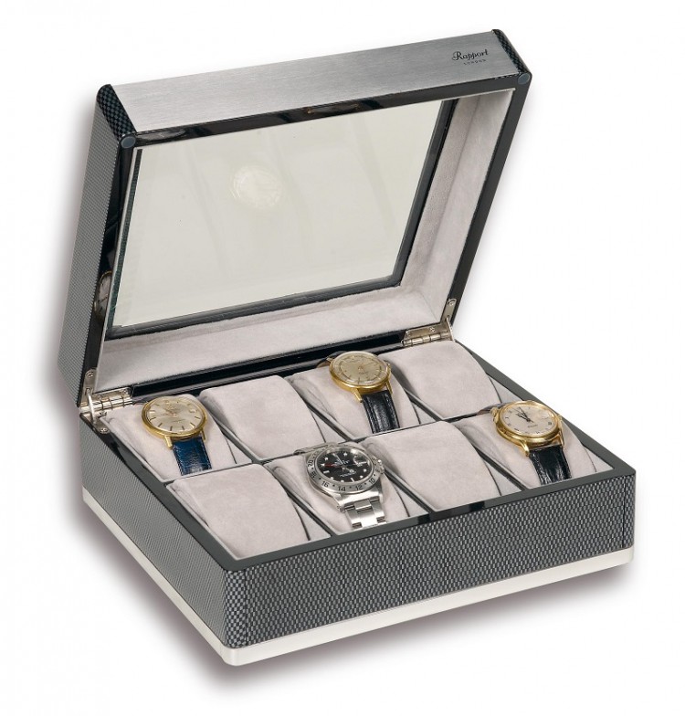 Арт. B268. Шкатулка для хранения 8-ми часов. F3 CARBON FIBRE COLLECTOR BOXES. Rapport London (Англия).