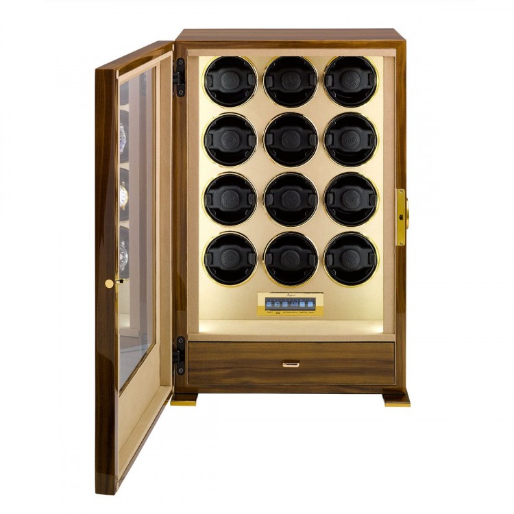 Арт. W312. Шкатулка для подзавода 12-ти часов. PARAMOUNT NINE WATCH WINDER WALNUT. Rapport London. Сделано в Великобритании.