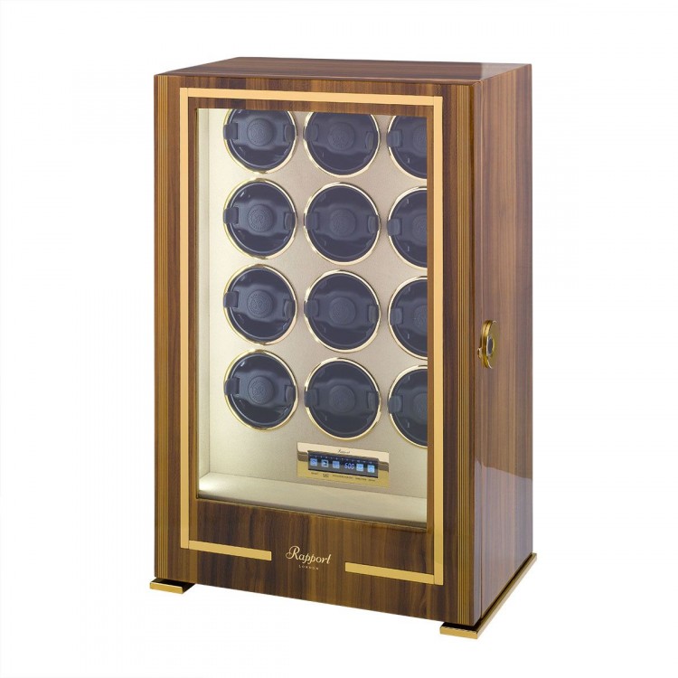 Арт. W312. Шкатулка для подзавода 12-ти часов. PARAMOUNT NINE WATCH WINDER WALNUT. Rapport London. Сделано в Великобритании.