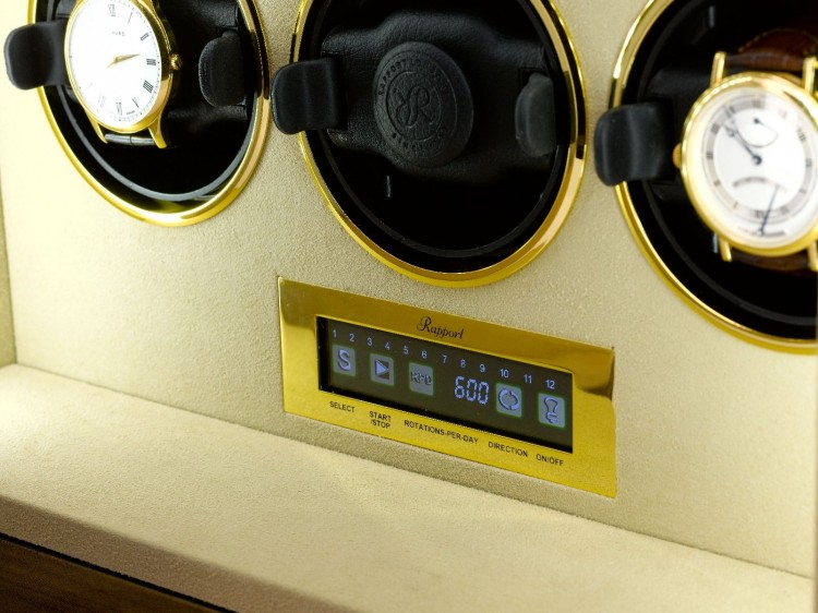 Арт. W312. Шкатулка для подзавода 12-ти часов. PARAMOUNT NINE WATCH WINDER WALNUT. Rapport London. Сделано в Великобритании.