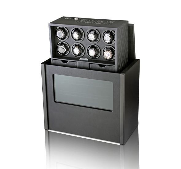 Avante VIRTUOSO carbon. Шкатулка для автоподзавода 8-ми часов. Электронный замок. Автоматический лифт.