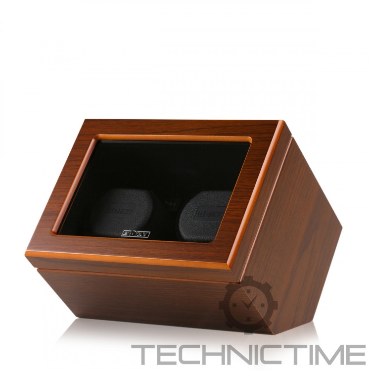 Арт DC-02-DSWM. Шкатулка для подзавода 2-х часов. Коричневый лак. Boxy. 