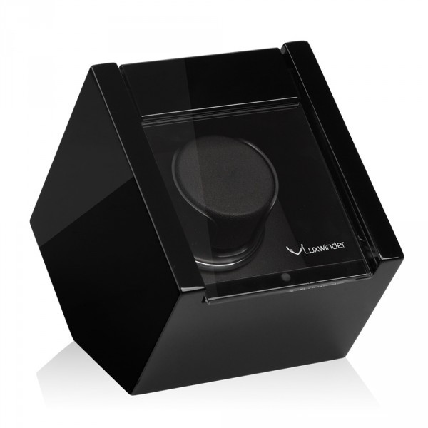 Серия Carat 1 black-black. Шкатулка для подзавода 1-х часов. Производство Luxwinder.