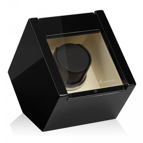 Серия Carat 1 black-beige. Шкатулка для подзавода 1-х часов. Производство Luxwinder.