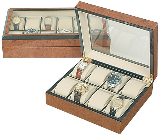 Арт. B242. Шкатулка для хранения 8-ми часов. THE VENICE BURR WALNUT. Rapport London (Англия).