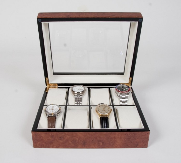 Арт. B242. Шкатулка для хранения 8-ми часов. THE VENICE BURR WALNUT. Rapport London (Англия).
