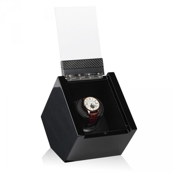 Серия Carat 1 carbon. Шкатулка для подзавода 1-х часов. Производство Luxwinder. 