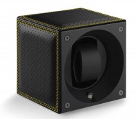 Masterbox collection. Racing collection – Stitched black leather & Yellow double stitches. Бокс для 1-х часов с автоподзаводом. Swiss Kubik, Швейцария.