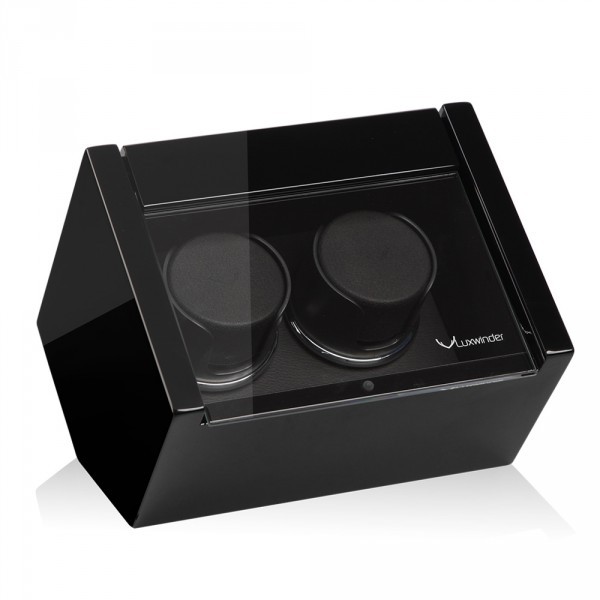 Серия Carat 2 black-black. Шкатулка для подзавода 2-х часов. Производство Luxwinder. 