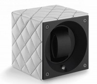 Masterbox collection. Masterbox Mat White Leather & Grey stitches. Бокс для 1-х часов с автоподзаводом. Swiss Kubik, Швейцария.