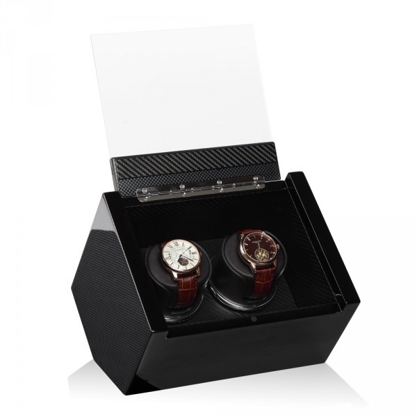 Серия Carat 2 carbon. Шкатулка для подзавода 2-х часов. Производство Luxwinder. 
