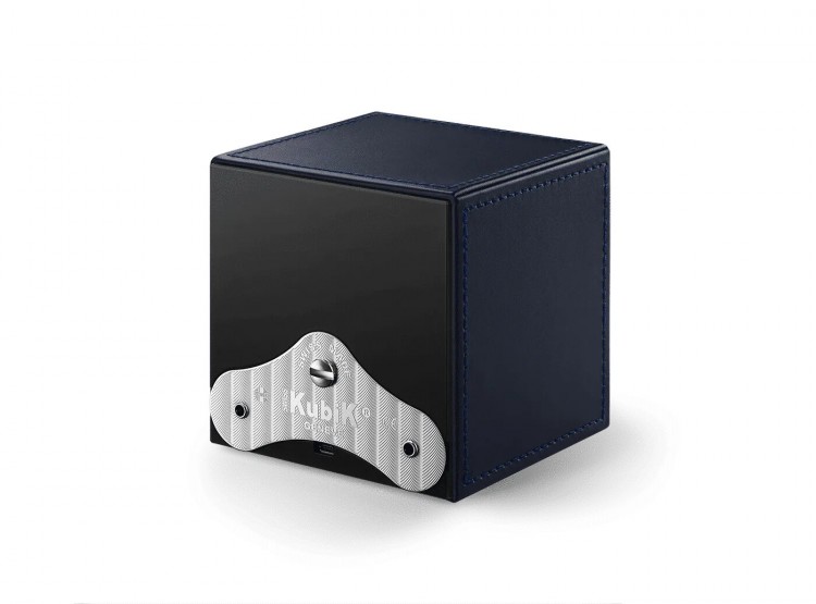 Masterbox collection. Masterbox Leather – Blue leather & Blue stitches. Бокс для 1-х часов с автоподзаводом. Swiss Kubik, Швейцария.