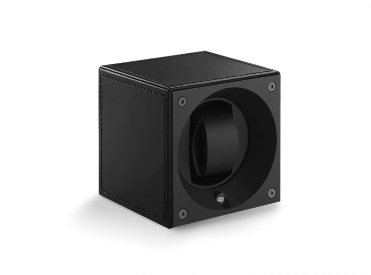 Masterbox collection. Masterbox Leather – Rubber black leather & Black stitches. Бокс для 1-х часов с автоподзаводом. Swiss Kubik, Швейцария.