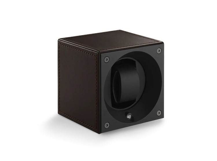 Masterbox collection. Masterbox Leather – Brown leather & Brown stitches. Бокс для 1-х часов с автоподзаводом. Swiss Kubik, Швейцария.