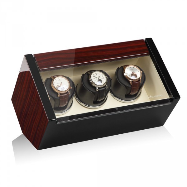 Серия Carat 3 makassar-beige. Шкатулка для подзавода 3-х часов. Производство Luxwinder. 