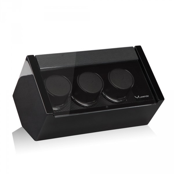 Серия Carat 3 carbon. Шкатулка для подзавода 3-х часов. Производство Luxwinder. 