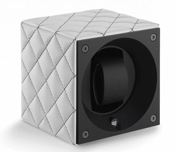 Masterbox collection. Masterbox Black Leather & White stitches. Бокс для 1-х часов с автоподзаводом. Swiss Kubik, Швейцария.