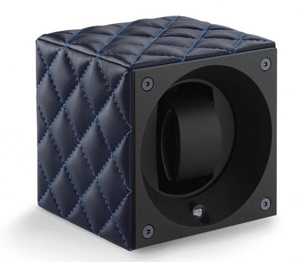 Masterbox collection. Masterbox Black Leather & White stitches. Бокс для 1-х часов с автоподзаводом. Swiss Kubik, Швейцария.