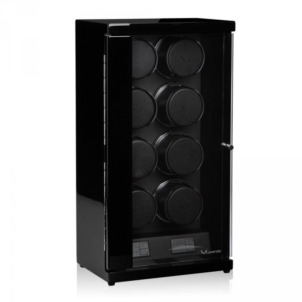 Серия Flint 8 black-black. Шкатулка для подзавода 8-ми часов. Производство Luxwinder. 