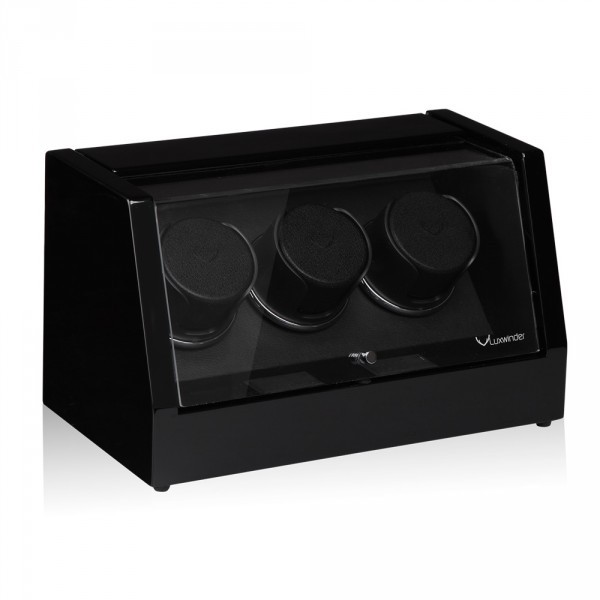 Серия Omikron 3 black. Шкатулка для подзавода 3-х часов. Производство Luxwinder. 
