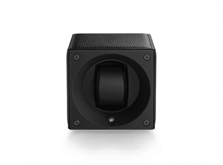 Masterbox collection. Masterbox Leather – Black leather & Black stitches. Бокс для 1-х часов с автоподзаводом. Swiss Kubik, Швейцария.