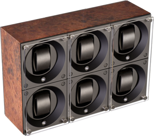 Masterbox collection. Wooden Masterbox. Бокс для 6-ти часов с автоподзаводом. Swiss Kubik, Швейцария