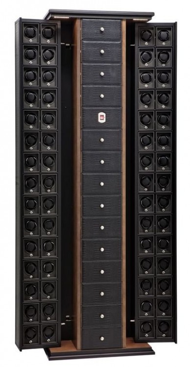 Арт. UN/3228. Шкаф для 60-ти часов. Биометрический замок. Италия UnderWood. Швейцарский механизм. 