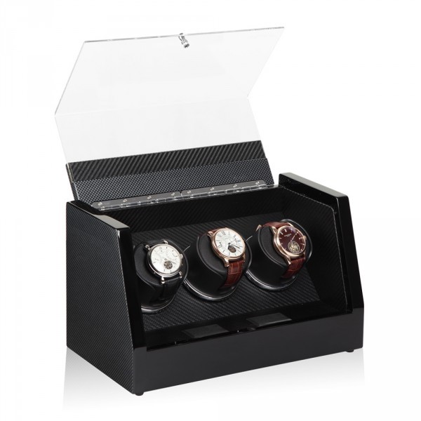 Серия Omikron 3 carbon. Шкатулка для подзавода 3-х часов. Производство Luxwinder. 