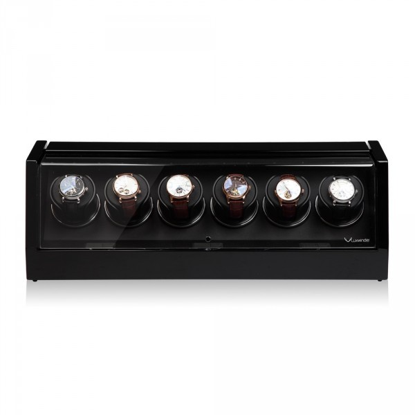 Серия Omikron 6 black. Шкатулка для подзавода 6-ти часов. Производство Luxwinder. 