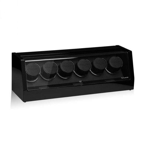 Серия Omikron 6 black. Шкатулка для подзавода 6-ти часов. Производство Luxwinder. 