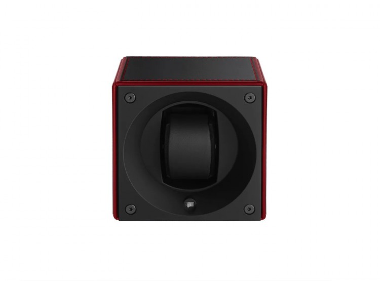 Masterbox collection. Masterbox Black Leather – Red edge & stitches. Бокс для 1-х часов с автоподзаводом. Swiss Kubik, Швейцария.