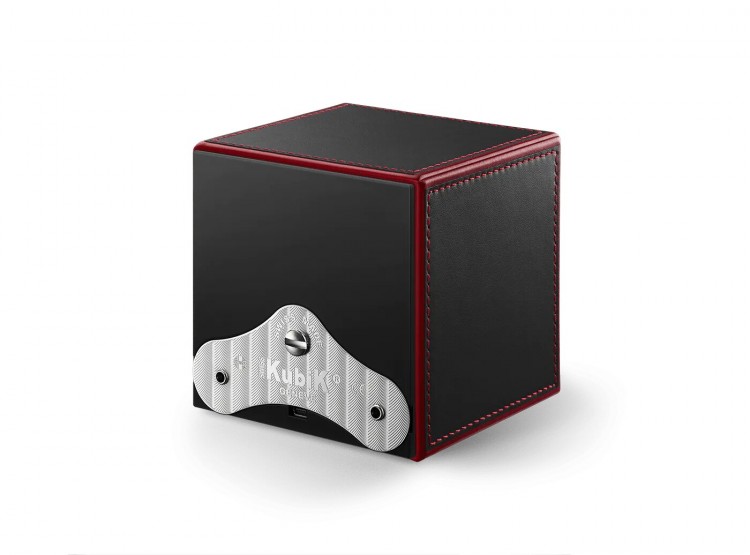 Masterbox collection. Masterbox Black Leather – Red edge & stitches. Бокс для 1-х часов с автоподзаводом. Swiss Kubik, Швейцария.