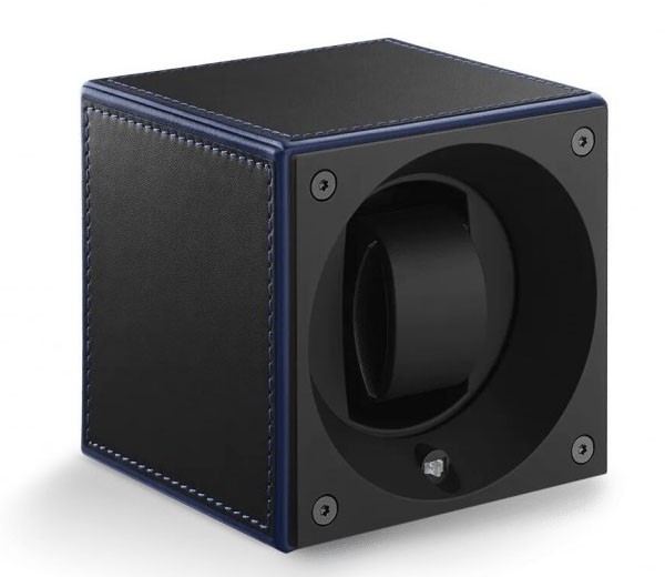 Masterbox collection. Masterbox Black Leather – Red edge & stitches. Бокс для 1-х часов с автоподзаводом. Swiss Kubik, Швейцария.