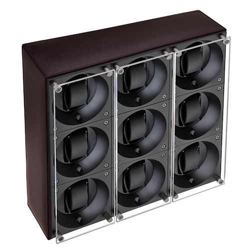 Masterbox collection. Masterbox Leather. Бокс для 9-ти часов с автоподзаводом. Swiss Kubik, Швейцария.