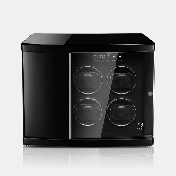 MODALO Timeless 4 Black. Шкатулка для подзавода 4-х и хранения 2-х часов.