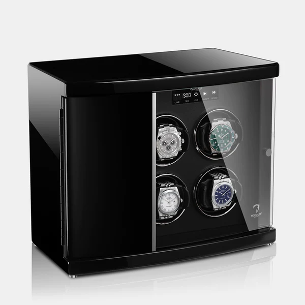 MODALO Timeless 4 Black. Шкатулка для подзавода 4-х и хранения 2-х часов.