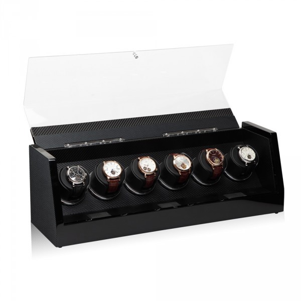 Серия Omikron 6 carbon. Шкатулка для подзавода 6-ти часов. Производство Luxwinder. 