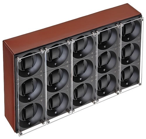 Masterbox collection. Masterbox Leather. Бокс для 15-ти часов с автоподзаводом. Swiss Kubik, Швейцария.