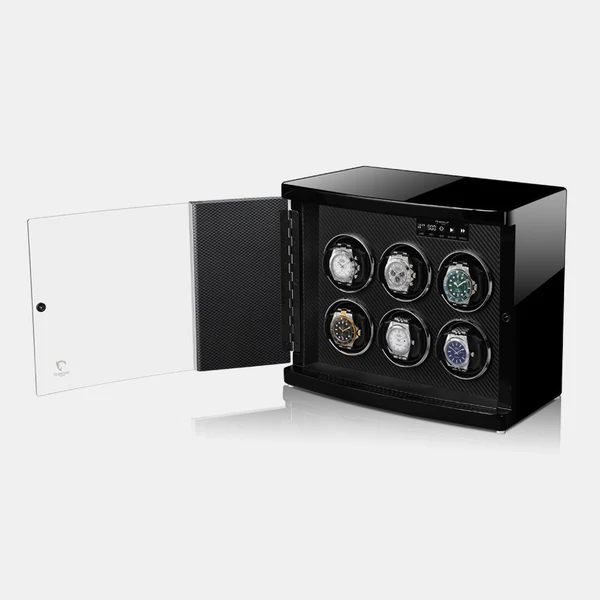 MODALO Timeless 6 Carbon. Шкатулка для подзавода 6-ти часов.