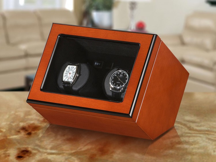 Арт DC-02-DSBM. Шкатулка для подзавода 2-х часов. Черный лак. Boxy. 