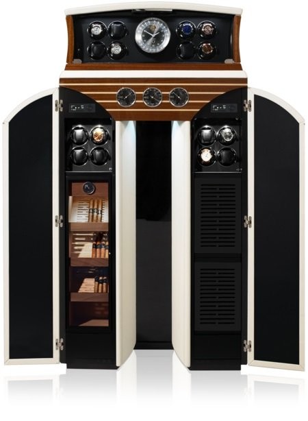 Buben-Zorweg PYTHON CONNOISSEUR HIFI Включает в себя подзавод часов, часы, хьюмидор, систему Hi-Fi и метеостанцию. 