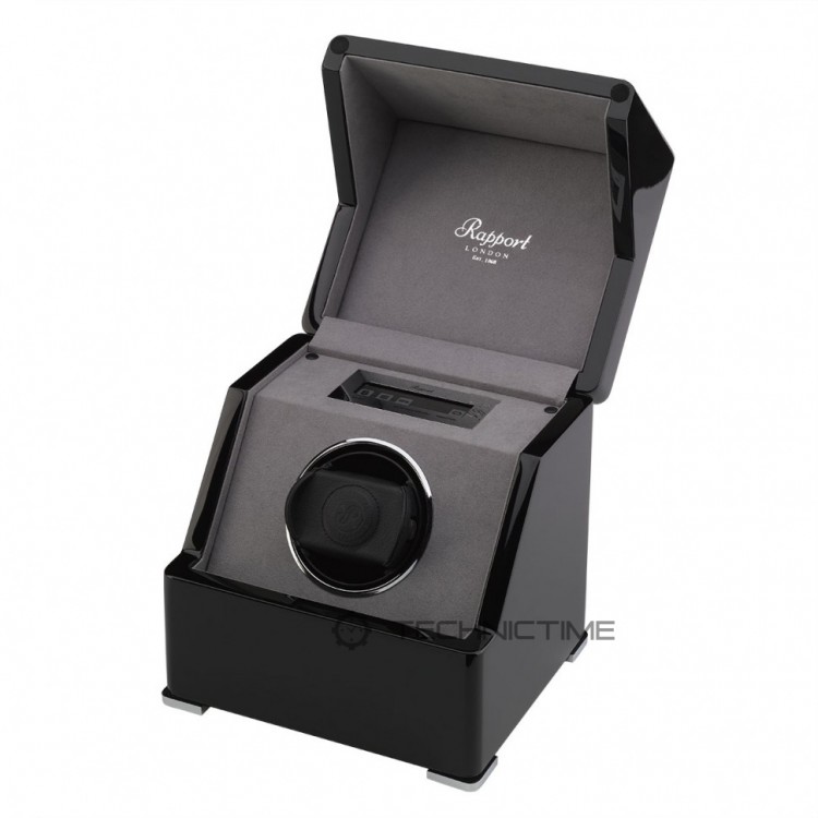 Арт. W571. Шкатулка для подзавода 1-х часов. PERPETUA III POLISHED EBONY FINISH. Rapport London. Сделано в Великобритании.