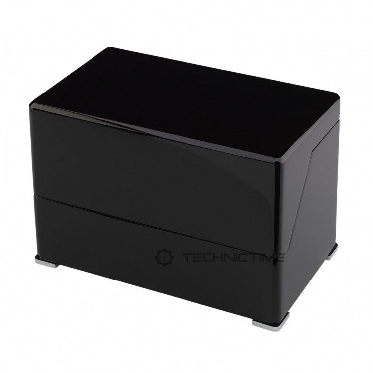 Арт. W572. Шкатулка для подзавода 2-х часов. PERPETUA III POLISHED EBONY FINISH. Rapport London. Сделано в Великобритании.