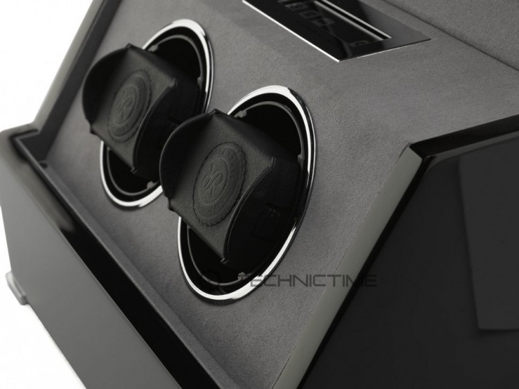 Арт. W572. Шкатулка для подзавода 2-х часов. PERPETUA III POLISHED EBONY FINISH. Rapport London. Сделано в Великобритании.