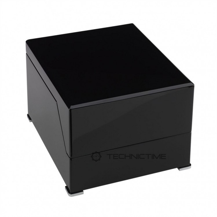 Арт. W574. Шкатулка для подзавода 4-х часов. PERPETUA III POLISHED EBONY FINISH. Rapport London. Сделано в Великобритании.