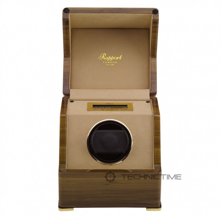 Арт. W581. Шкатулка для подзавода 1-х часов. PERPETUA III WALNUT FINISH. Rapport London. Сделано в Великобритании.