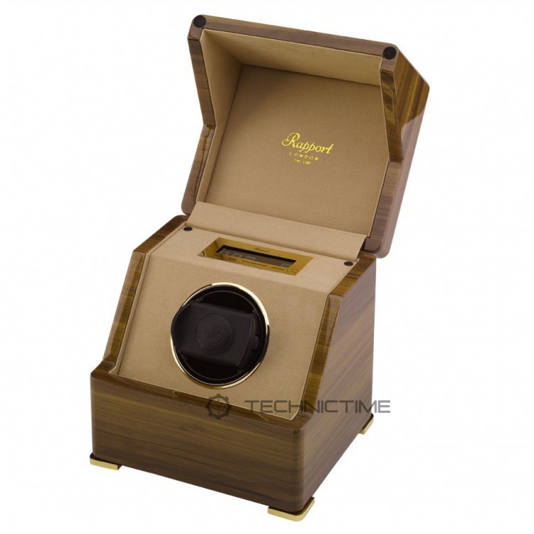 Арт. W581. Шкатулка для подзавода 1-х часов. PERPETUA III WALNUT FINISH. Rapport London. Сделано в Великобритании.