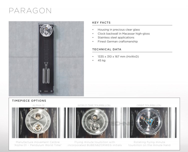 Часы PARAGON WORLD TIME TOURBILLON. Производство Buben-Zorweg Германия.